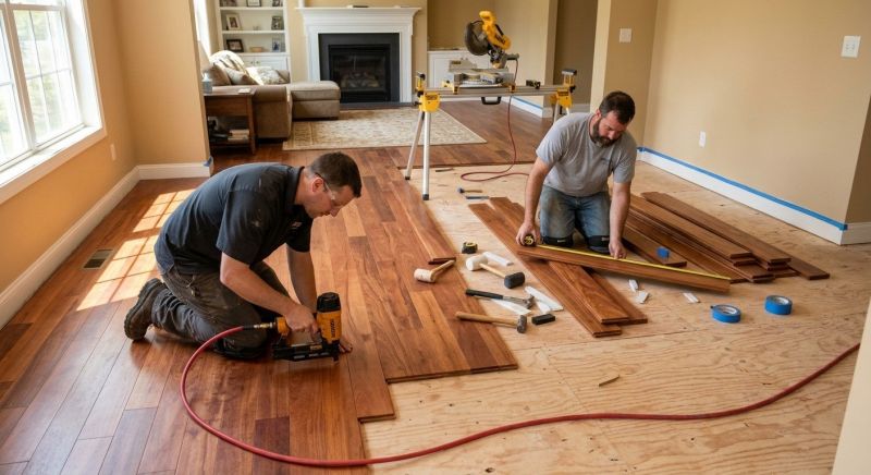 Cherry Floor Installation in Potomac, MD