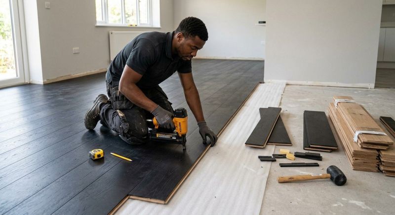 Dark Wood Floor Installation in Ashburn, VA