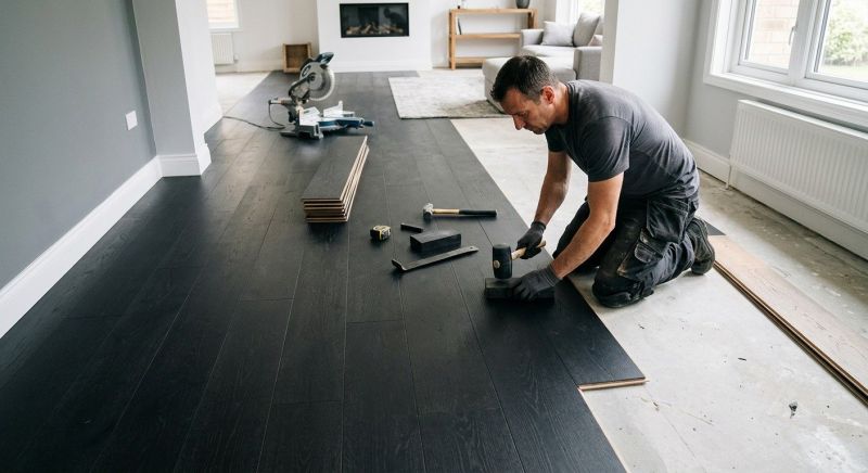 Dark Wood Floor Installation in Ashburn, VA